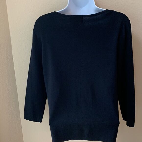 Vintage Pendleton Sweater‎ Top Black Rayon Pullover 3/4 Sleeve size medium - Picture 2 of 4